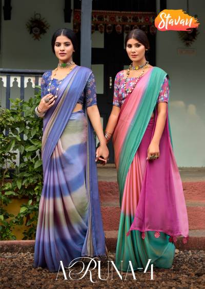 ARUNA VOL 4 BY SR DESIGNER CHIFFON SAREE WHOLESALER IN INDIA